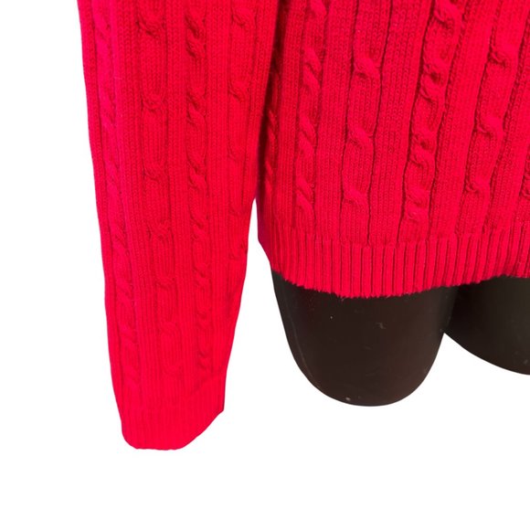 Charter Club Womens Sweater Long Sleeve Cotton Blend Pullover Knitwear Red L - Picture 4 of 7